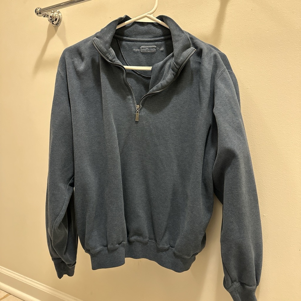 Men's Blue Half-Zip Sweater
